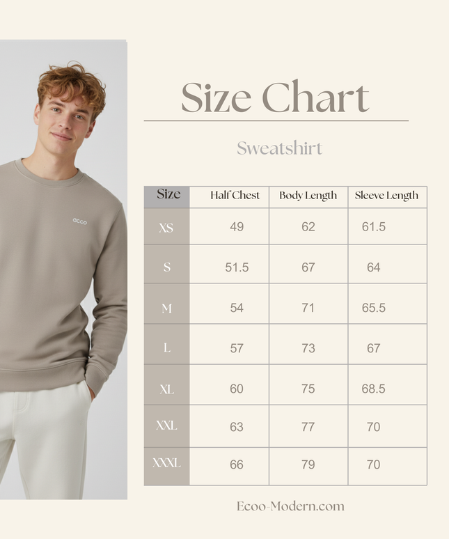 Organic Cotton crewneck sweatshirt | Natural Raw | Relaxed Medium Fit.