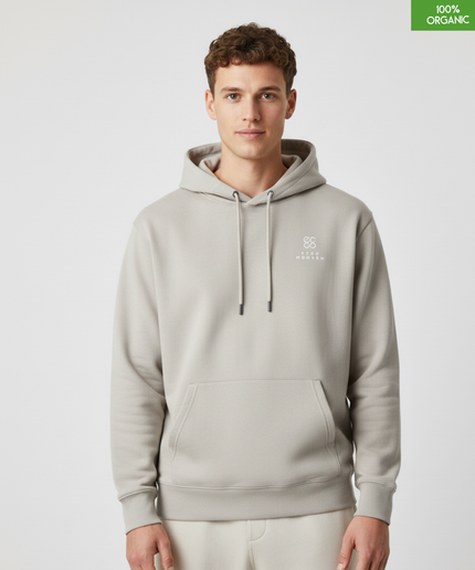 Organic Cotton Hoodie | Heather Haze | Relaxed Medium Fit.