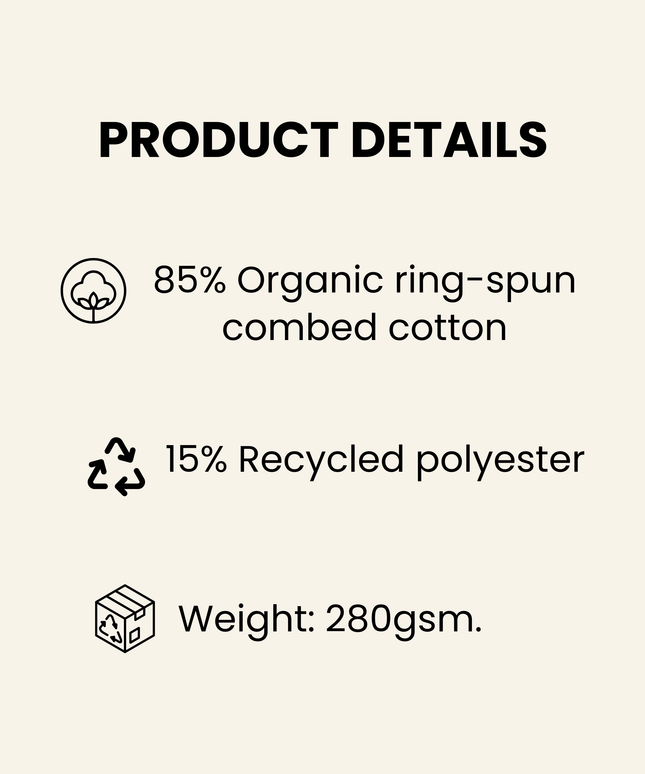 Organic Cotton crewneck sweatshirt | Natural Raw | Relaxed Medium Fit.