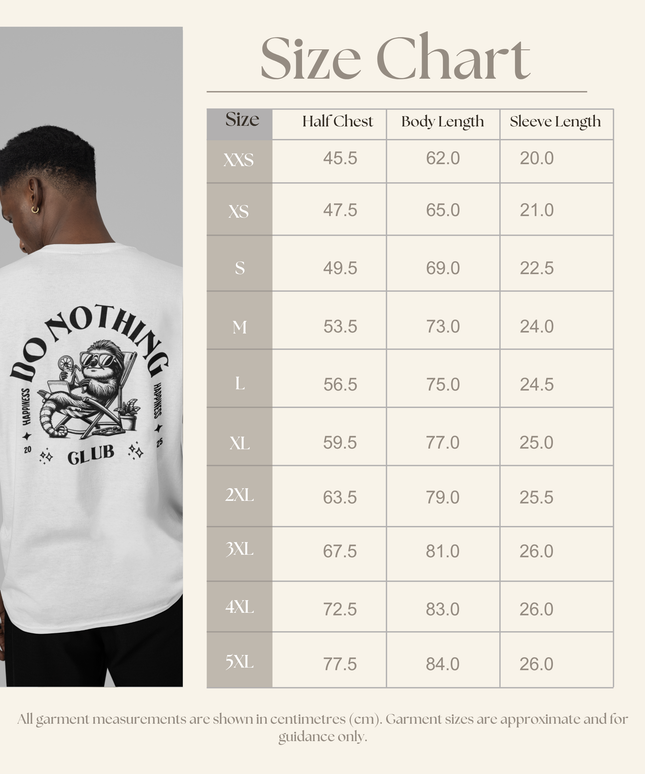 “Do nothing Club”   Organic cotton T-Shirt  l  White  l  Medium Fit l  Mid Weight