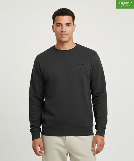Organic Cotton crewneck sweatshirt | Dark Heather Grey |  Medium Fit.