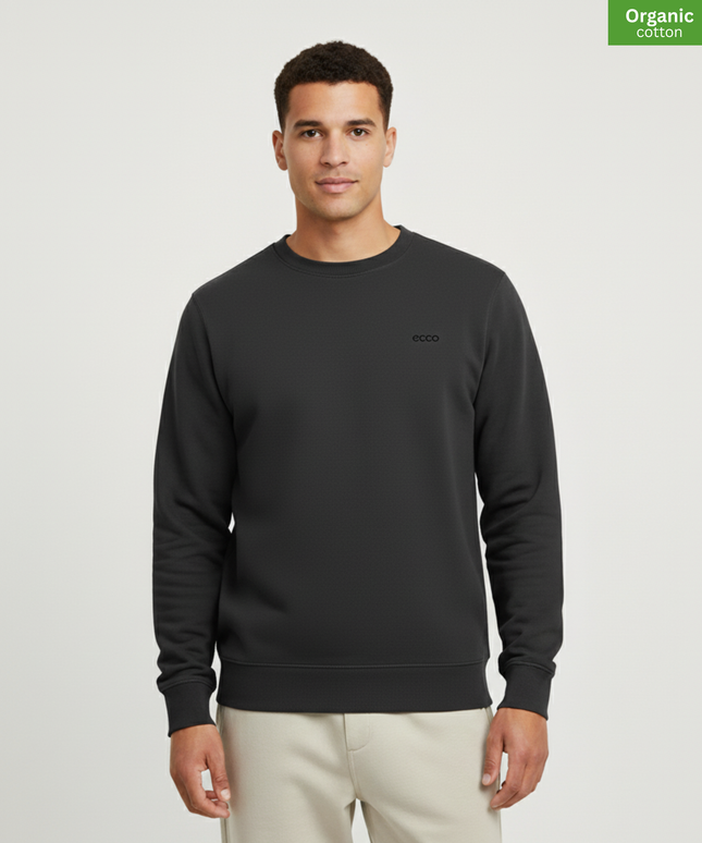 Organic Cotton crewneck sweatshirt | Dark Heather Grey |  Medium Fit.
