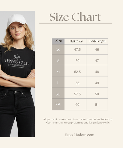 "Tennis Club"   Boxy Oversized Fit, Heavy Weight, 240 GSM