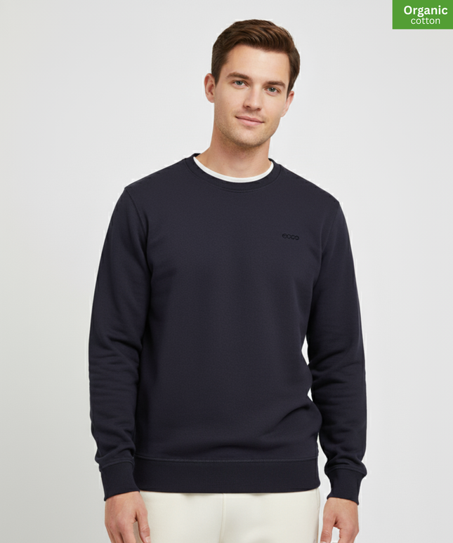 Organic Cotton crewneck sweatshirt | French Navy |  Medium Fit.