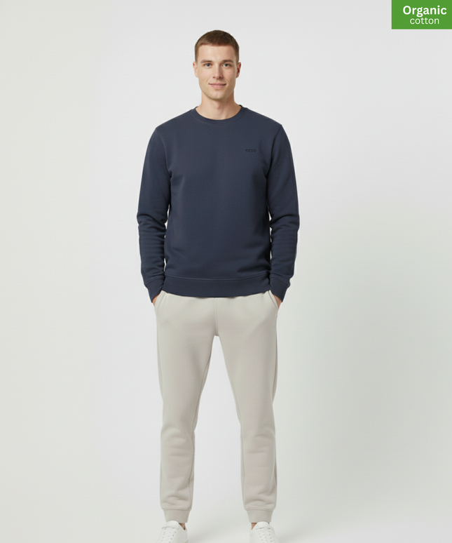 Organic Cotton crewneck sweatshirt | India Ink Grey |  Medium Fit.