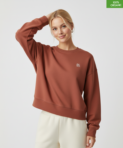 The women's crew neck sweatshirt | Heritage Brown | Medium fit | 300gsm