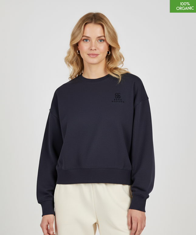 The women's crew neck sweatshirt | French Navy | Medium fit | 300gsm