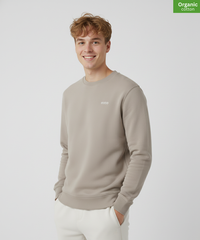 Organic Cotton crewneck sweatshirt | Desert Dust |  Medium Fit.