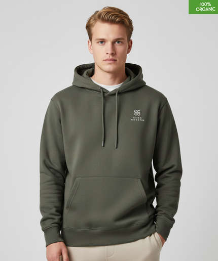 Organic Cotton Hoodie | Khaki | Relaxed Medium Fit.