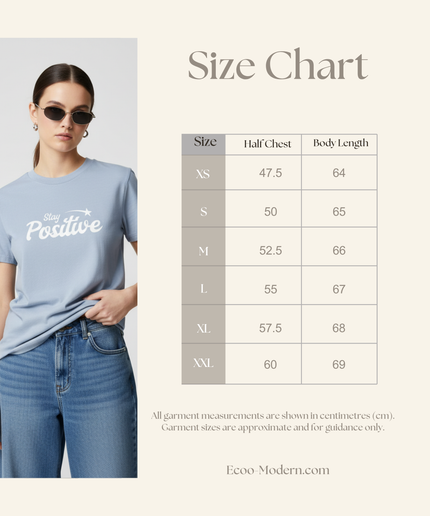 "Stay Positive"  Oversized Fit T-Shirt, Cotton, Heavyweight.