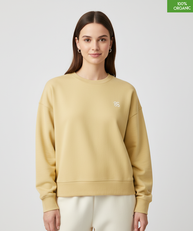 The women's crew neck sweatshirt | Viva Yellow | Medium fit | 300gsm