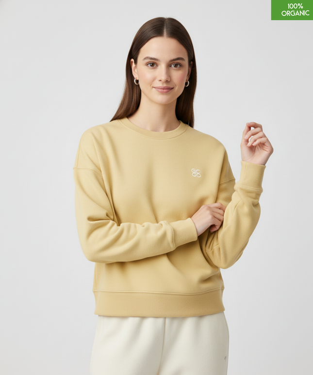 The women's crew neck sweatshirt | Viva Yellow | Medium fit | 300gsm