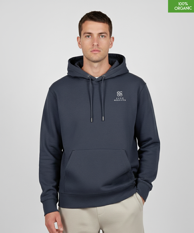 Organic Cotton Hoodie | India Ink Grey | Relaxed Medium Fit.