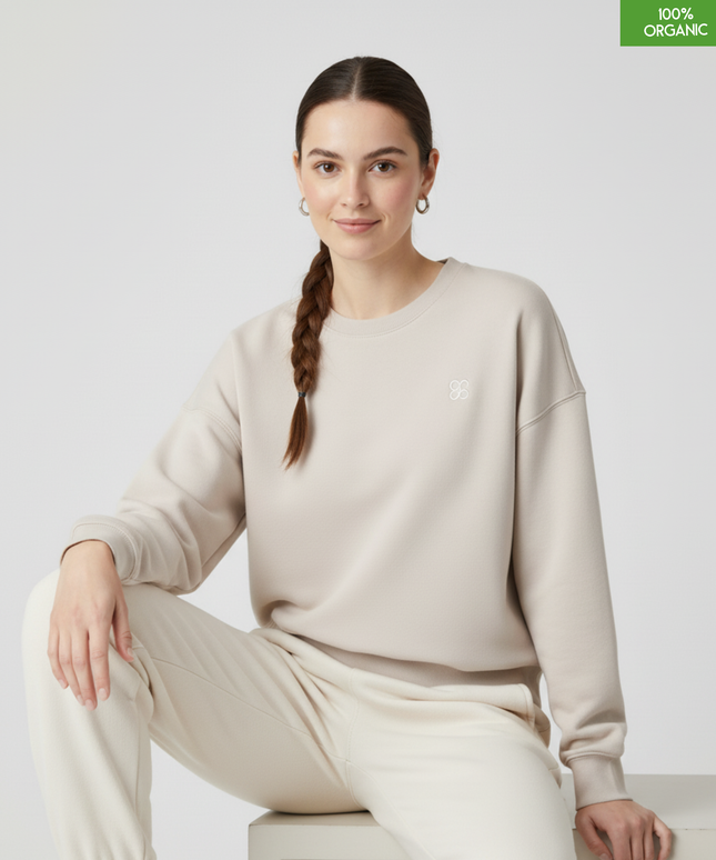 The women's crew neck sweatshirt | Eco-Heather | Medium fit | 300gsm