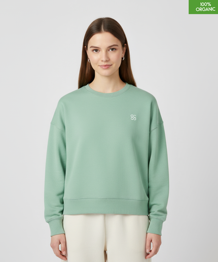 The women's crew neck sweatshirt | Misty Jade | Medium fit | 300gsm