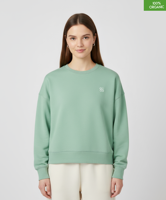 The women's crew neck sweatshirt | Misty Jade | Medium fit | 300gsm