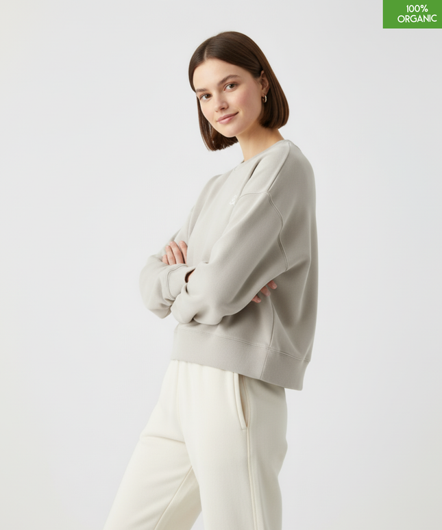 The women's crew neck sweatshirt | Heather Haze | Medium fit | 300gsm