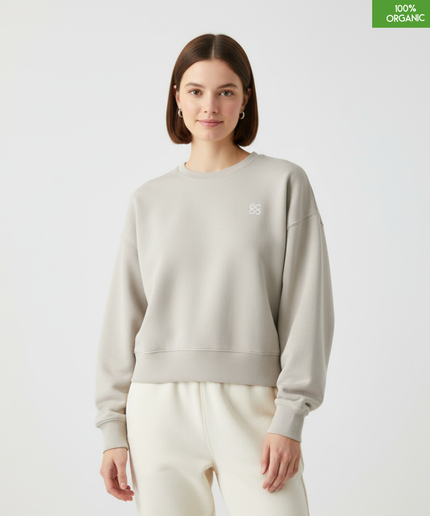 The women's crew neck sweatshirt | Heather Haze | Medium fit | 300gsm