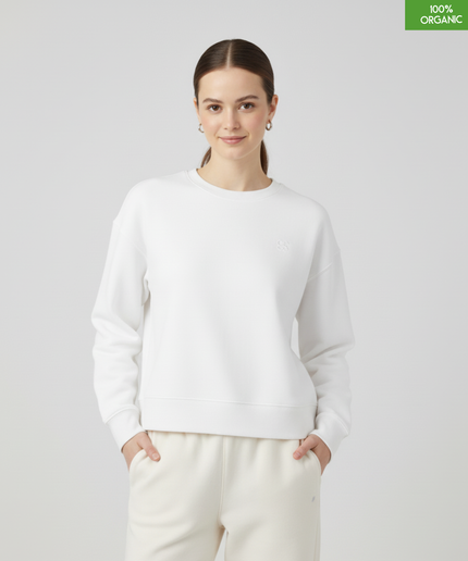 The women's crew neck sweatshirt | White | Medium fit | 300gsm