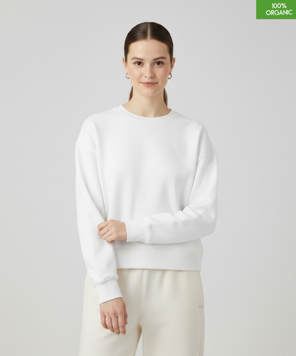The women's crew neck sweatshirt | White | Medium fit | 300gsm
