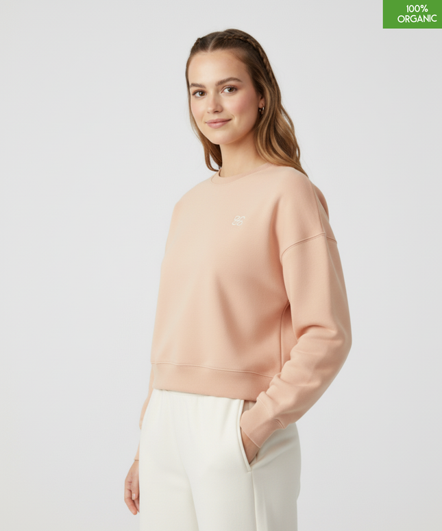 The women's crew neck sweatshirt | Fraiche Peche | Medium fit | 300gsm
