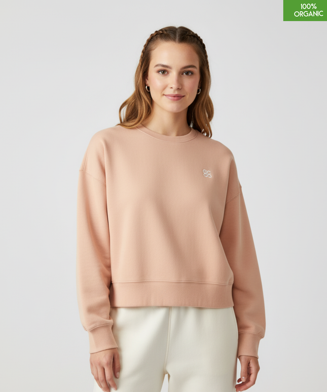 The women's crew neck sweatshirt | Fraiche Peche | Medium fit | 300gsm