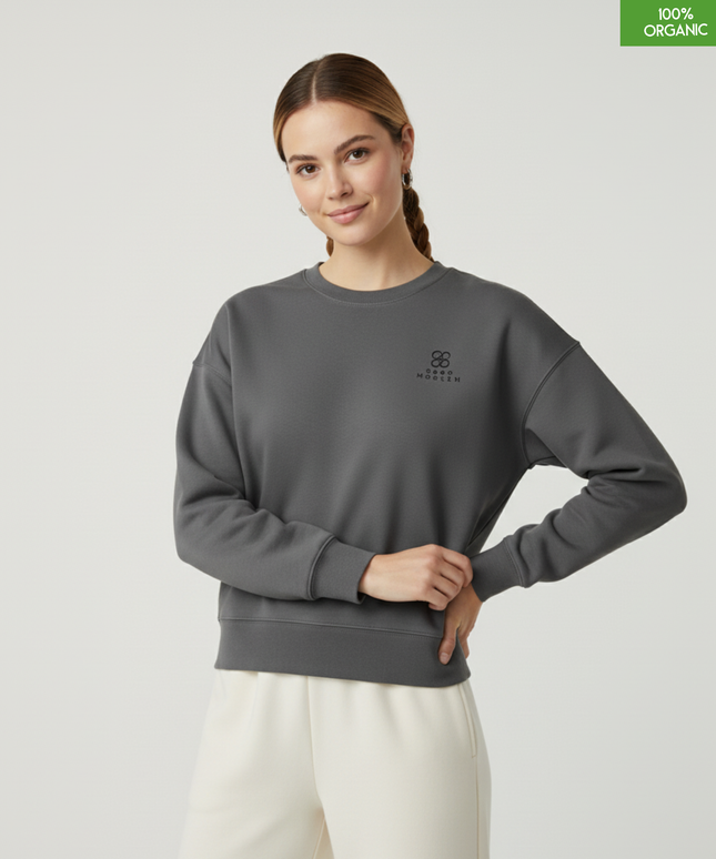 The women's crew neck sweatshirt | Anthracite | Medium fit | 300gsm