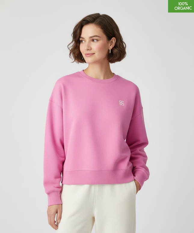 The women's crew neck sweatshirt | Bubble Pink | Medium fit | 300gsm