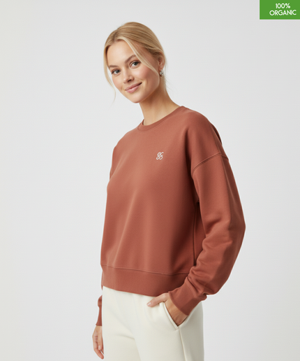 The women's crew neck sweatshirt | Heritage Brown | Medium fit | 300gsm