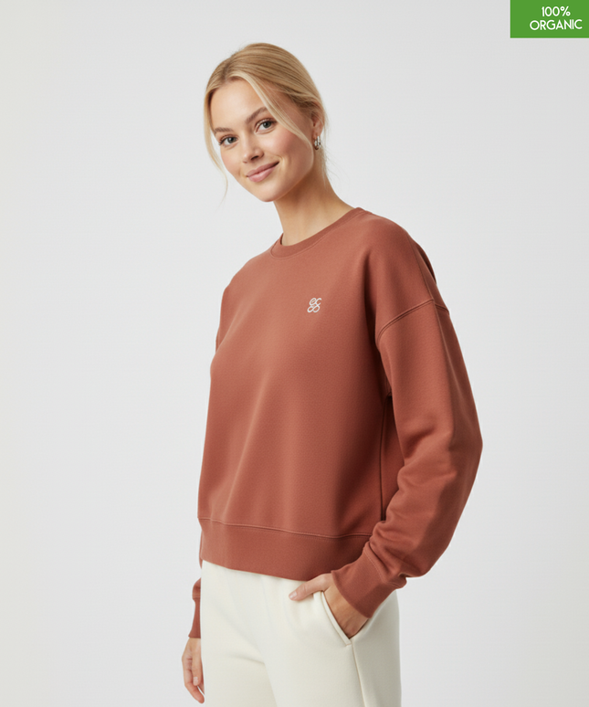 The women's crew neck sweatshirt | Heritage Brown | Medium fit | 300gsm