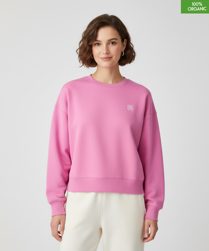The women's crew neck sweatshirt | Bubble Pink | Medium fit | 300gsm