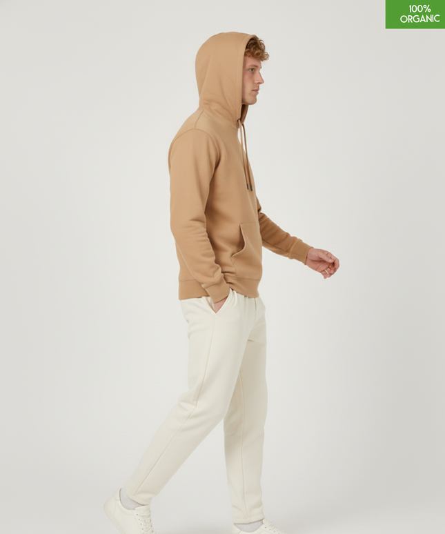 Organic Cotton Hoodie | Latte | Relaxed Medium Fit.