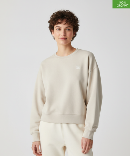 The women's crew neck sweatshirt | Natural Raw | Medium fit | 300gsm