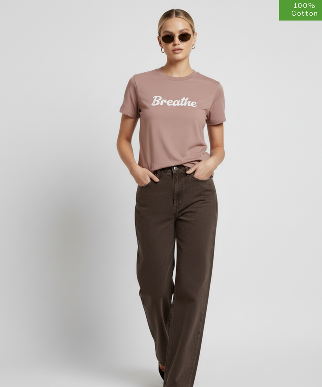 "Breathe" Boxy Oversized Fit T-Shirt, Cotton, Heavyweight.