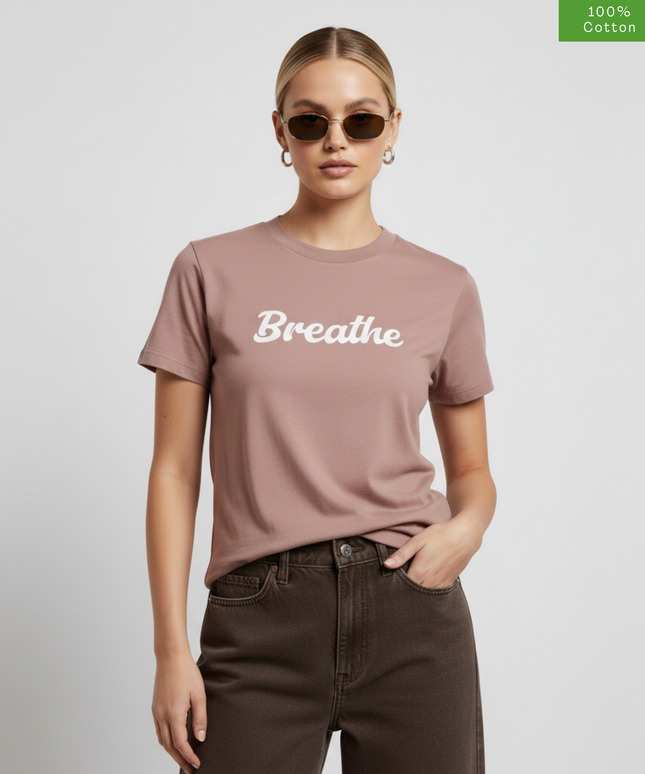 "Breathe" Boxy Oversized Fit T-Shirt, Cotton, Heavyweight.