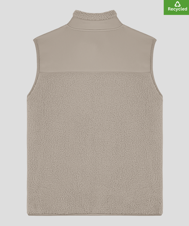 The sleeveless sherpa jacket, Medium Fit, Colour: Desert Dust 450gsm