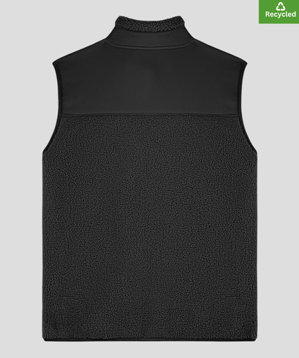 The sleeveless sherpa jacket, Medium Fit, Black Colour, 450gsm.