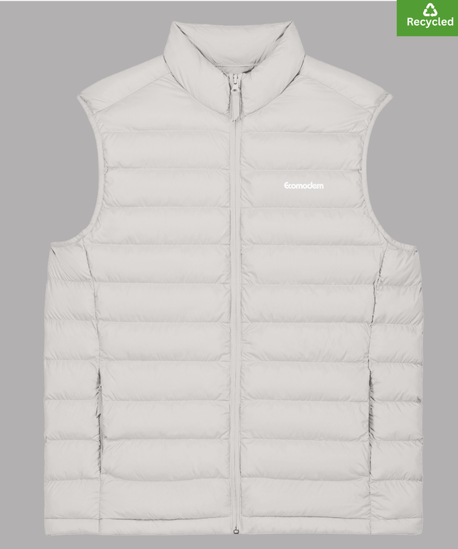 Padded Bodywarmer Jacket, Medium fit, Off-White colour, Lightweight.