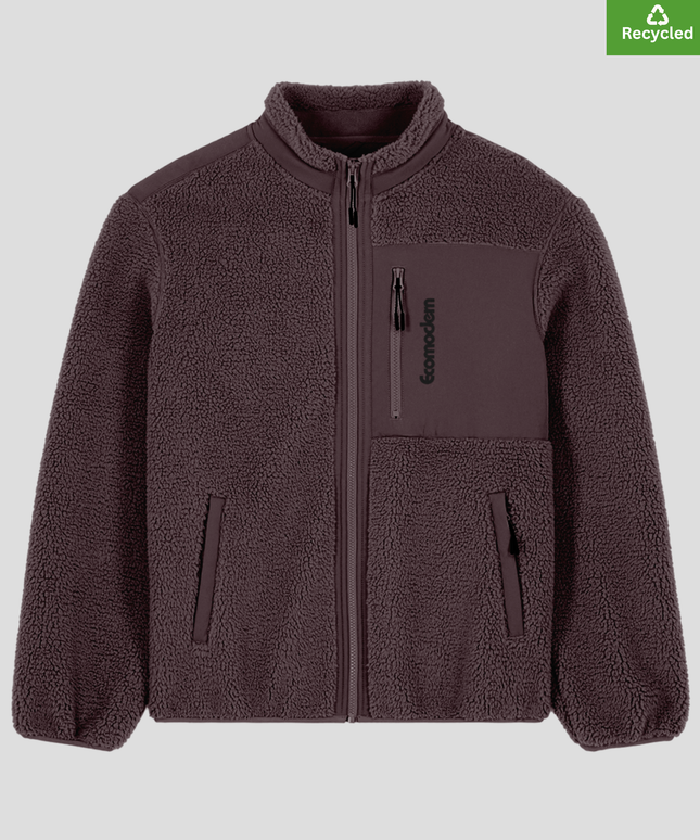 The sherpa jacket, Medium fit, Red Brown colour, 450gsm.