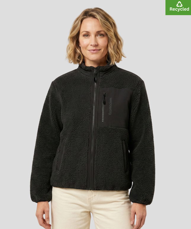 The sherpa jacket, Medium fit, Black colour, 450gsm.