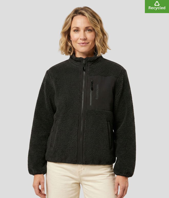 The sherpa jacket, Medium fit, Black colour, 450gsm.