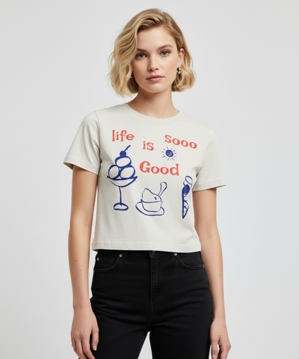 "Life is Sooo Good"   Boxy Oversized Fit, Heavy Weight, 240 GSM