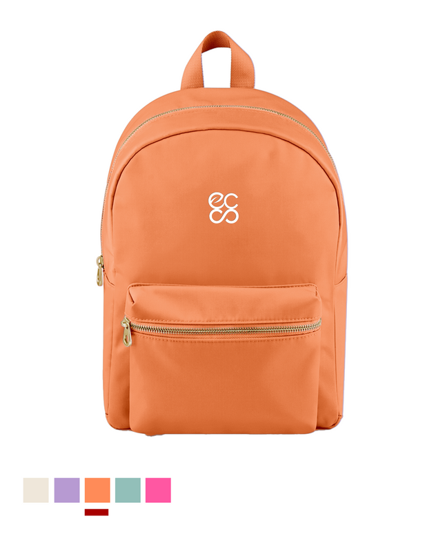 Mini backpack. Its smooth, water-resistant exterior.