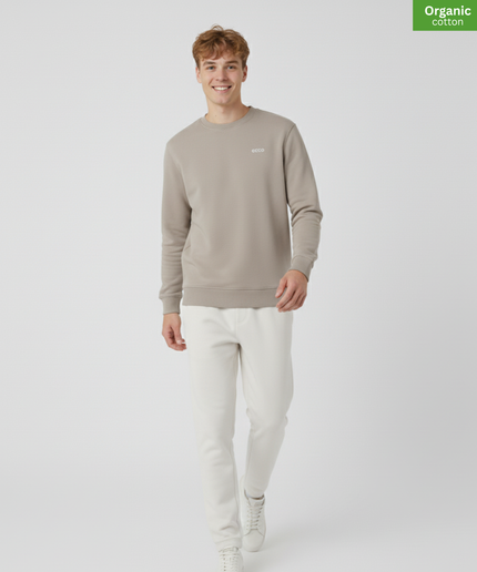 Organic Cotton crewneck sweatshirt | Desert Dust |  Medium Fit.