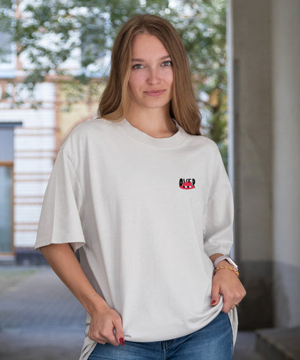 “Overthinking” Oversized Graphic T-Shirt — Playful Mental Health Design