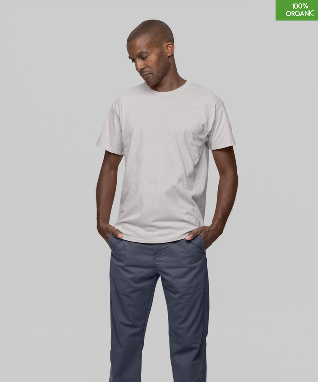 “Kick Back - Relax”   Organic cotton T-Shirt  l  Cool Heather Grey l  Medium Fit l  Mid Weight