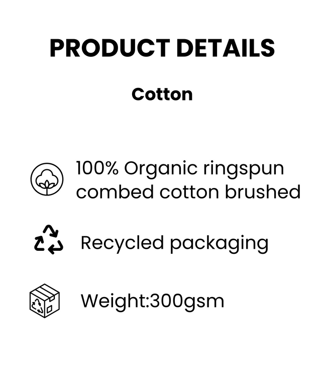 Organic Cotton Hoodie | Black | Relaxed Medium Fit.