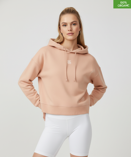 Organic cotton Hoodie sweatshirt | Fraiche Peche | Medium fit