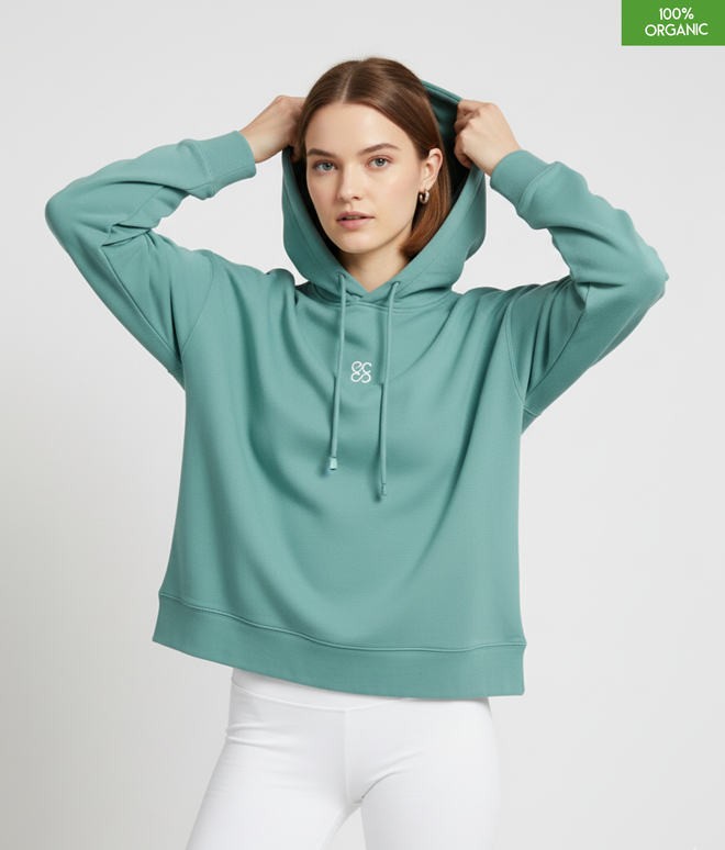 Organic cotton Hoodie  | Green Bay | Medium fit