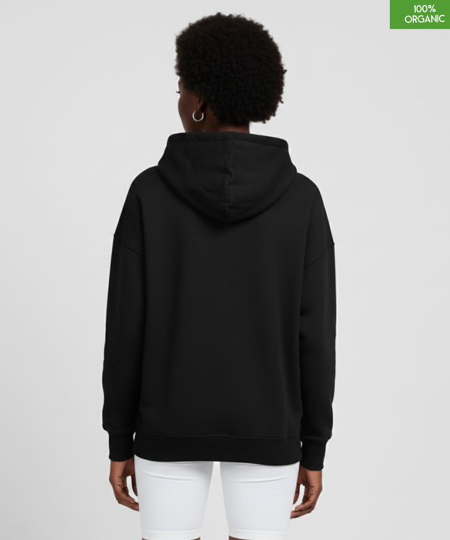 Organic cotton Hoodie sweatshirt | Colour Black | Medium fit .